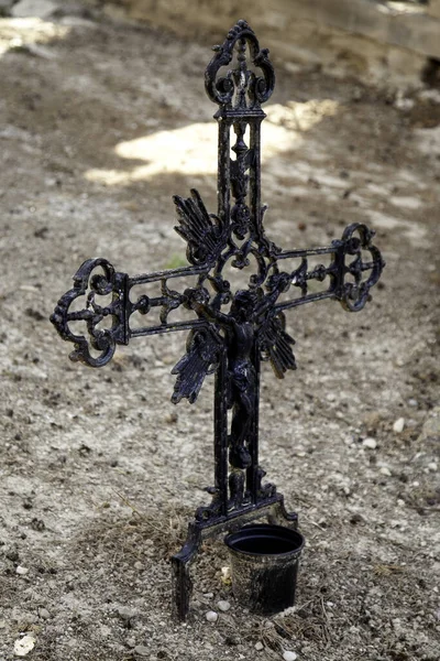 Begraafplaats Met Graven Spanje Religieus Symbool — Stockfoto