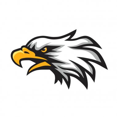 Öfkeli kartal kafası Logo maskot vektör simge