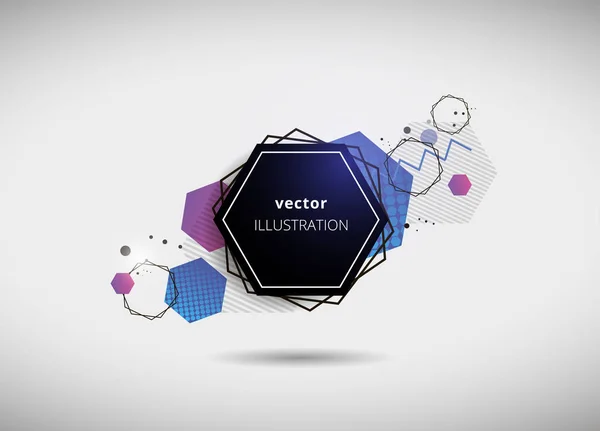 Vector abstraction hexagons — Stock Vector