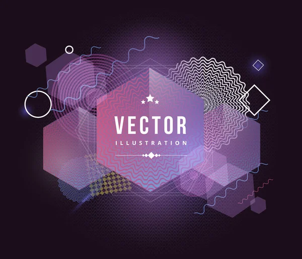 Etiqueta Roxa Fundo Abstração Geométrica — Vetor de Stock