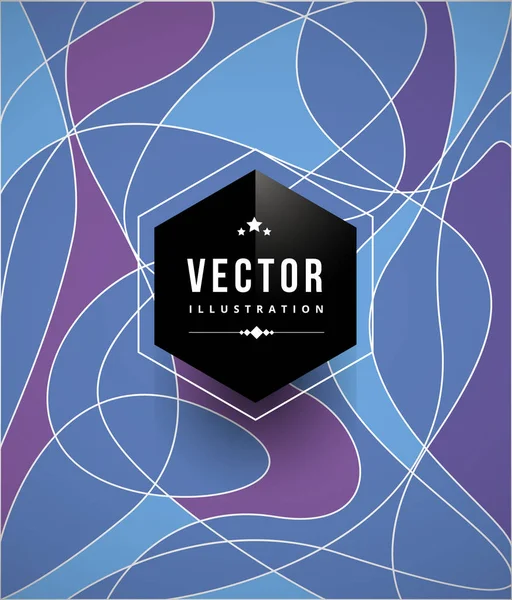 Abstracción Vectorial Con Ondas Pegatina Hexagonal — Vector de stock