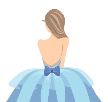 Gür mavi elbiseli güzel kız.