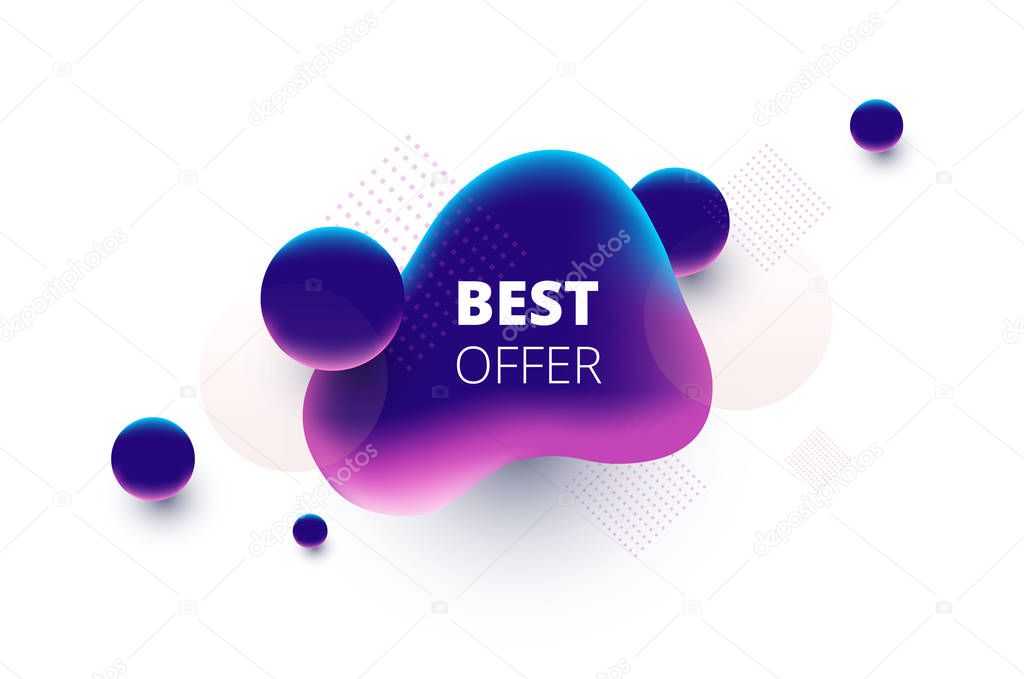 abstract vector template on a white background with volumetric shapes