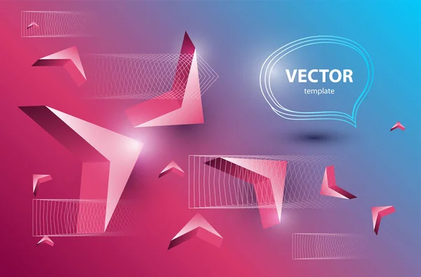 Brillante Vector Plantilla Abstracta Con Figuras Geométricas Volumétricas — Vector de stock