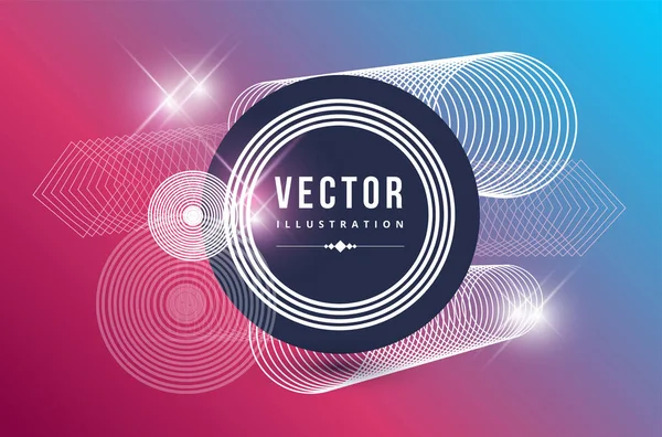Plantilla Vector Rosa Abstracto Con Formas Geométricas — Vector de stock