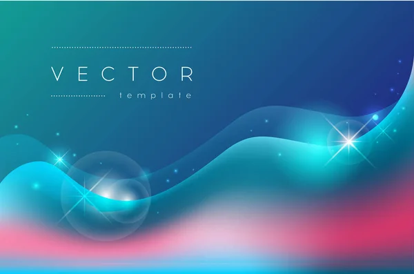 Vector Abstracto Ondas Azules Con Destellos — Vector de stock