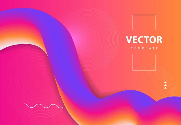 Volumetrische Vektorwelle Neonfarben Auf Warmem Orangefarbenem Hintergrund — Stockvektor