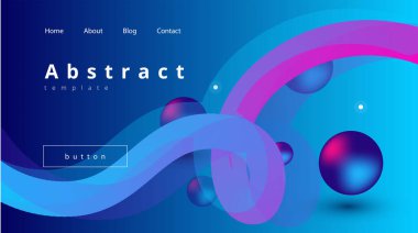 Hacim şekilli mavi tonlarda bir iniş için soyut vektör arkaplanı