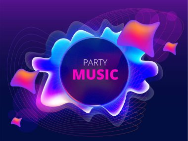 Şekilsiz ışıltılı figürlü şık vektör posteri ve yazıt partisi müziği