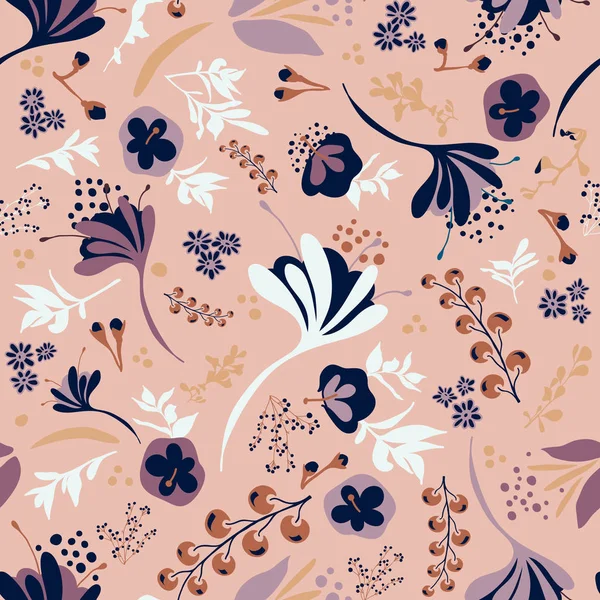 サーモン ピンクの美しい花のシームレスな繰り返しパターンを背景 — ストック写真