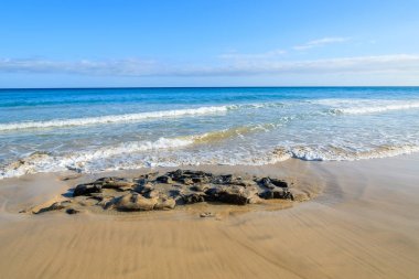 Buzlu Morro Jable plaj sahil Jandia Yarımadası, Fuerteventura, Kanarya Adaları, İspanya