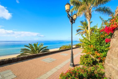 Morro Jable gezi deniz Jandia kumsalda, Fuerteventura, Kanarya Adaları, İspanya