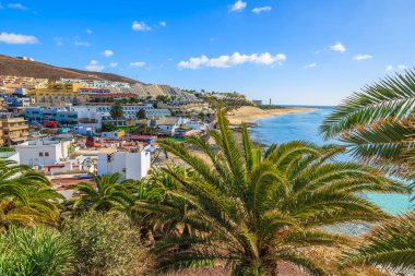 Jandia Yarımadası, Fuerteventura, Kanarya Adaları, İspanya için Morro Jable şehir görünümünü