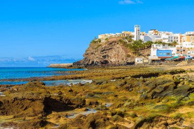Balıkçı köyü Morro Jable güney kıyısında, Fuerteventura, Kanarya Adaları, İspanya üzerinde