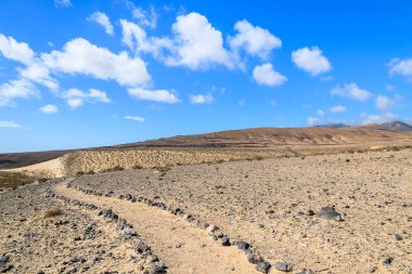 Sotavento beach Jandia Yarımadası'nda, Fuerteventura, Kanarya Adaları, İspanya yakınındaki trekking iz yolu