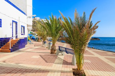 Balıkçı köyü Las Playitas okyanusta boyunca Güney Sahili, Fuerteventura üzerinde Kanarya Adaları, İspanya gezi