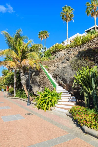Morro Jable Strandpromenad Längs Stranden Kusten Jandia Halvön Fuerteventura Kanarieöarna — Stockfoto