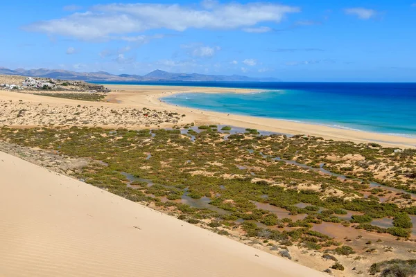 Duna Areia Praia Sotavento Península Jandia Fuerteventura Ilhas Canárias Espanha — Fotografia de Stock