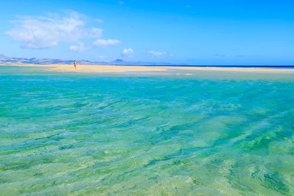 Hermosa Laguna Arena Dorada Agua Mar Azul Turquesa Playa Sotavento — Foto de Stock