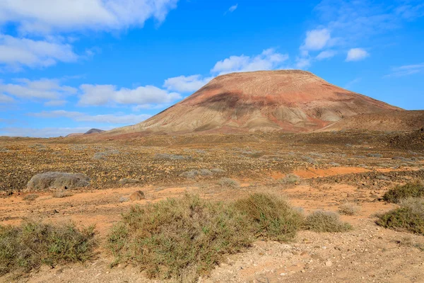 Vista Del Volcán Paisaje Desértico Isla Fuerteventura Cerca Corralejo Islas — Foto de Stock