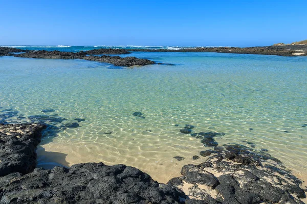El Cotillo beach lagün'Fuerteventura, Kanarya Adaları, İspanya'nın kuzey kesiminde