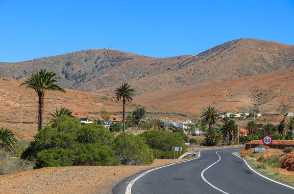 Tuineje Köyü Fuerteventura Kanarya Adaları Spanya Yakınındaki Volkan Manzaralı Doğal — Stok fotoğraf