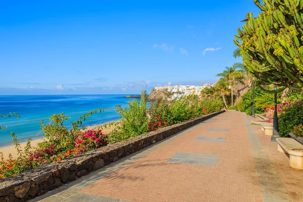 Morro Jable Promenade Langs Zee Jandia Strand Fuerteventura Canarische Eilanden Rechtenvrije Stockfoto's