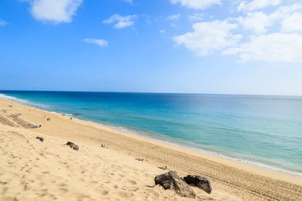 Duna Areia Praia Cidade Morro Jable Fuerteventura Ilhas Canárias Espanha — Fotografia de Stock