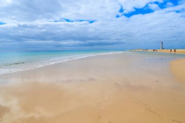 Güzel Morro Jable sahilde Jandia Yarımadası, Fuerteventura, Kanarya Adaları, İspanya
