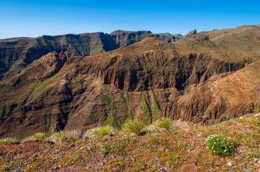 Dağlar manzara Vadisi, La Gomera Adası, İspanya