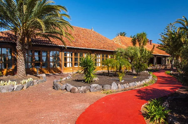 Path Luxury Hotel Building Palm Tree Garden Gomera Île Espagne — Photo