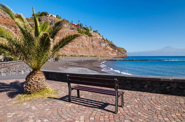 Seaside Promenade Palm Trees Ocean View San Sebastian Gomera Island — Fotografia de Stock