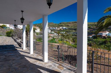 Veranda Teras gölge evi palmiye ağacı Sea view, Alajero, La Gomera Adası