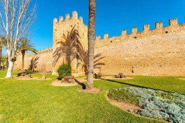 Alcudia Kalesi, Mayorka Adası, İspanya önünde genel Bahçe alanı