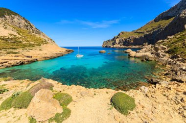 Turkuaz Denizi güzel Cala Figuera defne, Mayorka Adası