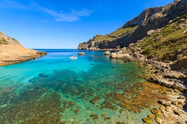 Görünümü güzel Cala Figuera Bay, Mayorka Adası, İspanya