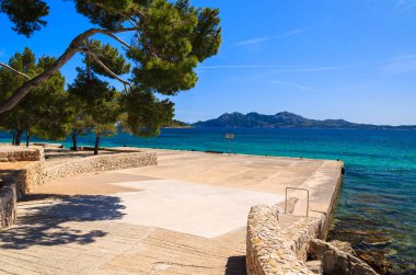 Güzel sahil Mayorka Adası'nda kap Formentor, İspanya