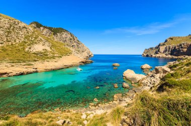 Turkuaz Denizi güzel Cala Figuera defne, Mayorka Adası