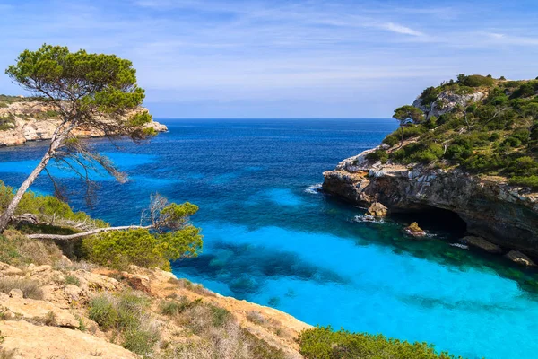 Wunderschöner Strand Bucht Azurblaues Meerwasser Cala Des Moro Mallorca Insel — Stockfoto