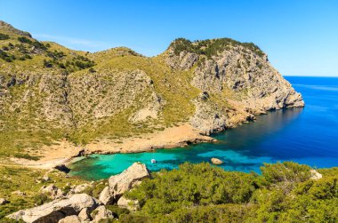 Turkuaz Denizi güzel Cala Figuera defne, Mayorka Adası