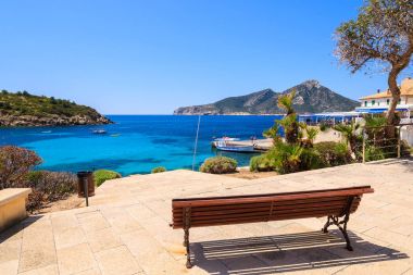 Denizi ve şehirdeki Sant Elm tatil Mayorka Adası, İspanya