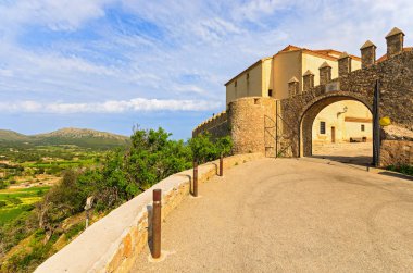 Monastery building in Arta village, Majorca island, Spain clipart