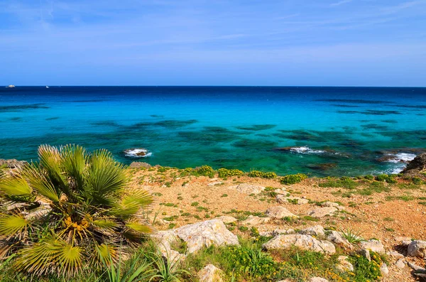 Mar Azul Son Mol Praia Costa Ilha Maiorca Espanha — Fotografia de Stock