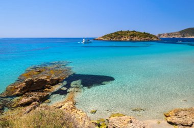 Görünümü güzel plaj Camp de Mar, Mayorka Adası, İspanya