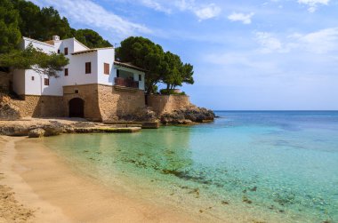 Görünüm Cala Gat Beach adada sahil Mayorka, İspanya