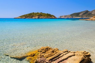 Görünümü güzel plaj Camp de Mar, Mayorka Adası, İspanya