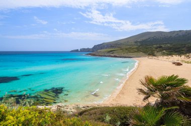 Görünüm Cala Mesquida koyu ve Plajı, Mayorka Adası, İspanya