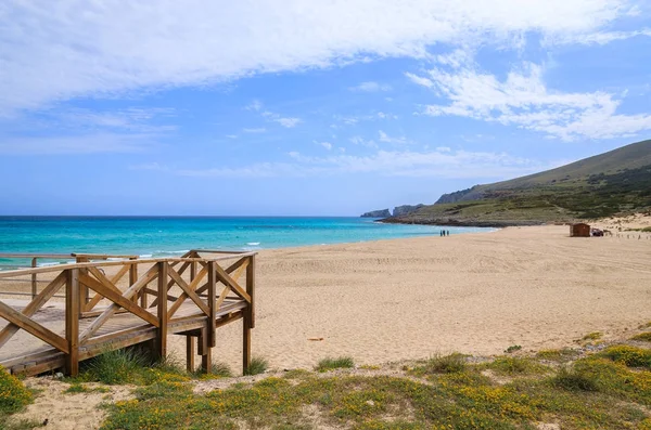 Kilátás Nyílik Cala Mesquida Bay Strandtól Mallorca Szigetén Spanyolország — Stock Fotó