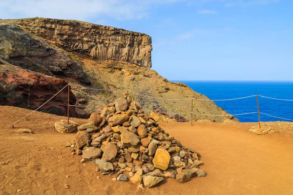 Stapel Stenen Het Wandelpad Zuidkust Van Madeira Island Portugal — Stockfoto