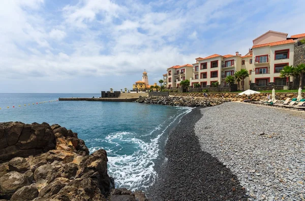 Plaży Małej Wiosce Wybrzeżu Madery — Zdjęcie stockowe